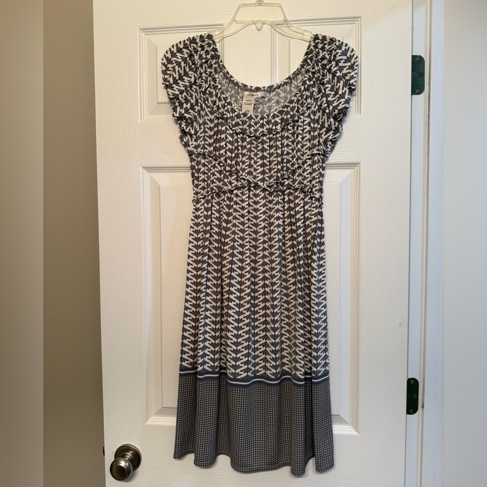 Studio M Black and White Geometric Midi Dress